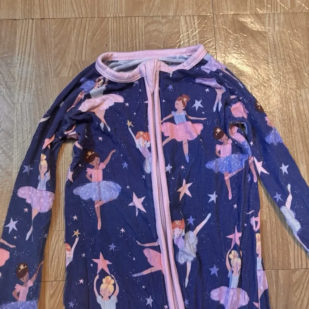 Little Sleepies Ballet Dancers Stars Bamboo Zippy Pajamas 18-24 Months Pink Blue